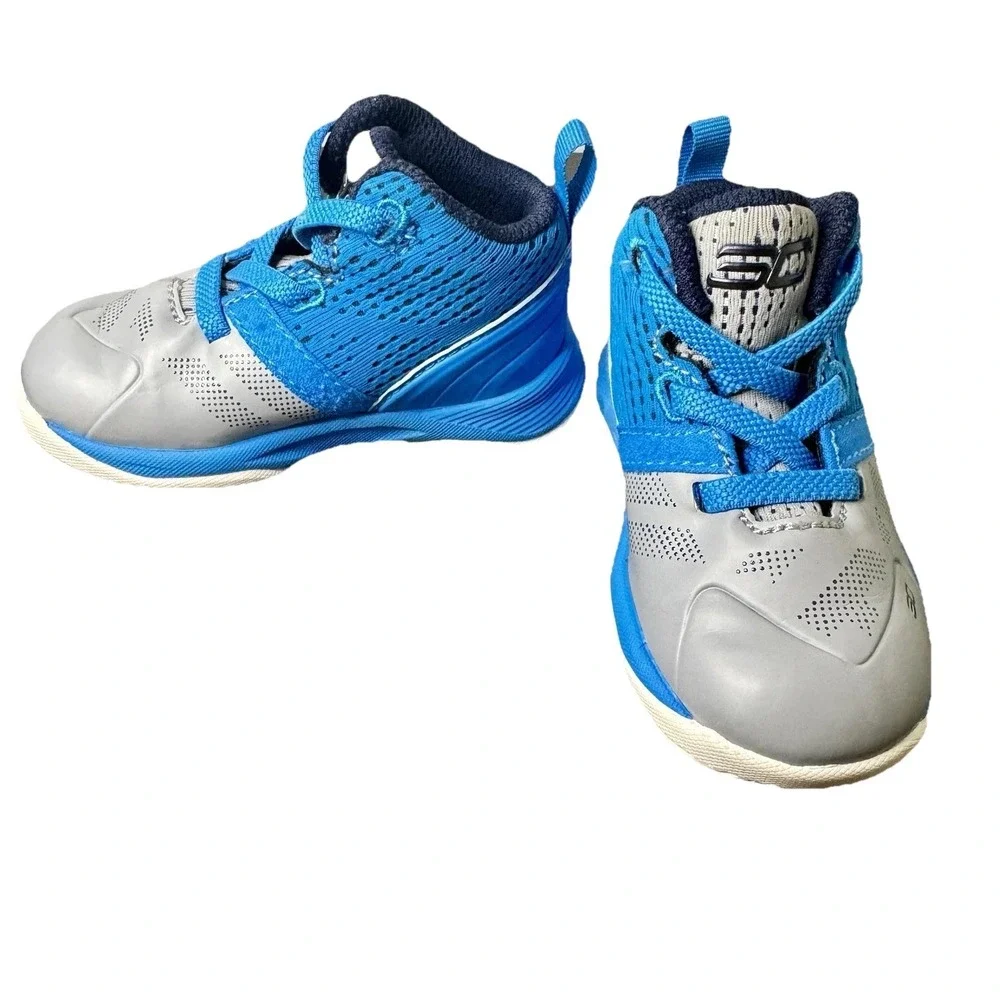 Under Armour Curry‎ 2 Toddler Boys Size 4K Shoes Steel Blue Basketball Sneakers